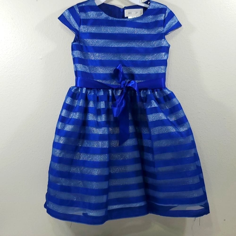 Size 4 girl's blue striped dress